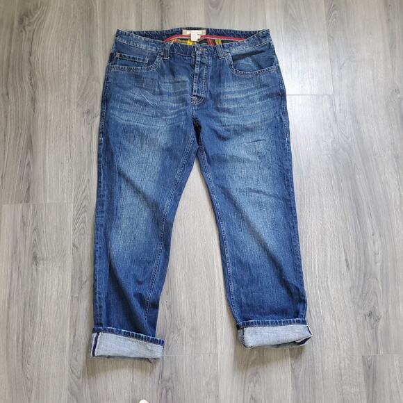 Carbon2Cobalt Jeans Mens 38 Blue Denim Straight Leg Selvedge - Picture 2 of 10